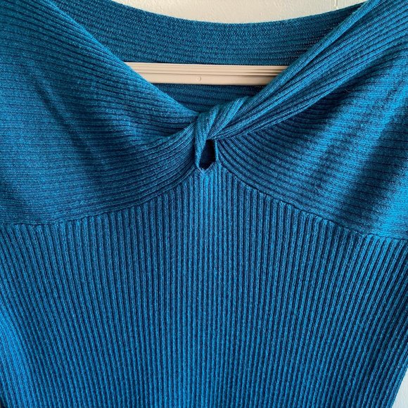 MOTF Blue Cashmere Mix Twist Sweater - Picture 8 of 9